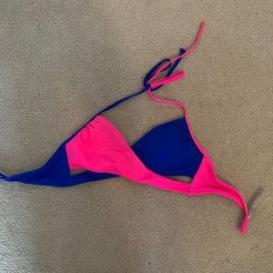 Pink and blue bikini top
